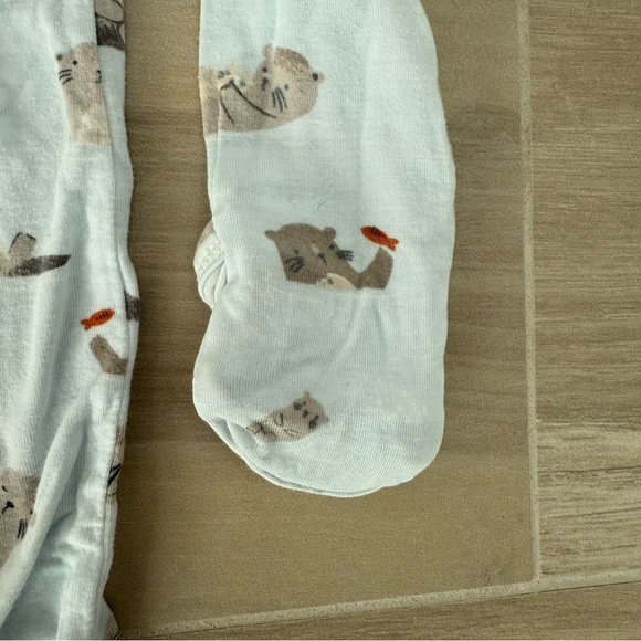 Angel Dear sea otter print one-piece footsie. 6-9 months. - Picture 5 of 7